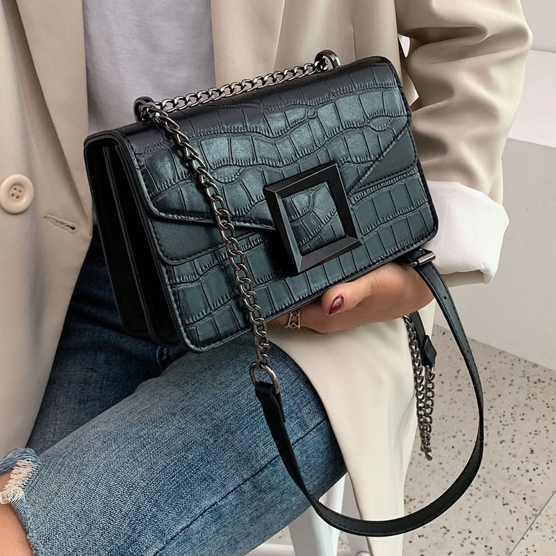 Sacs à bandoulière en cuir pour femmes collection 2020 / Petit sac à bandoulière Messenger Femme Chaîne de luxe Sacs à main - kadopascher.com