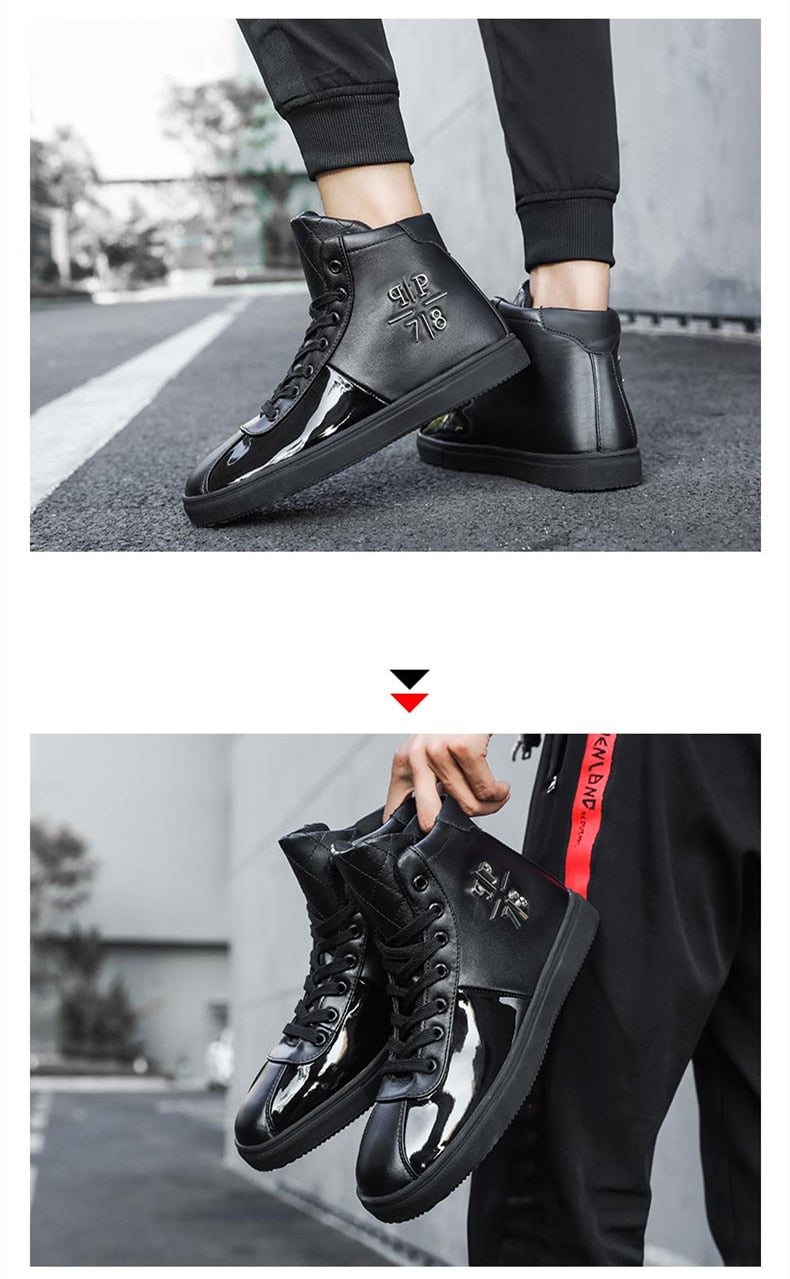 Chaussures PP Mode luxe Brillantes / Chaussures Hommes luxe chic PP / Sneakers High top British Design - kadopascher.com