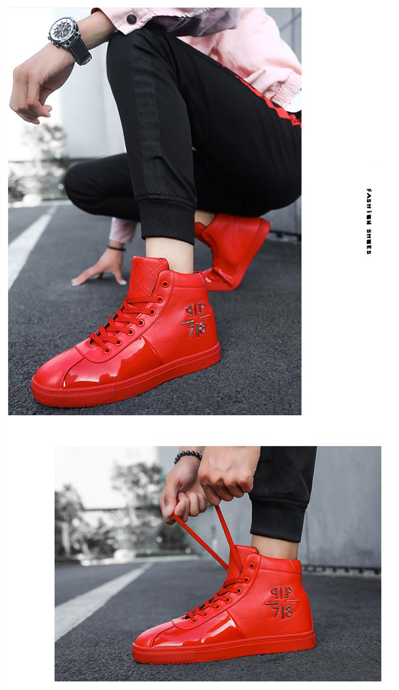 Chaussures PP Mode luxe Brillantes / Chaussures Hommes luxe chic PP / Sneakers High top British Design - kadopascher.com