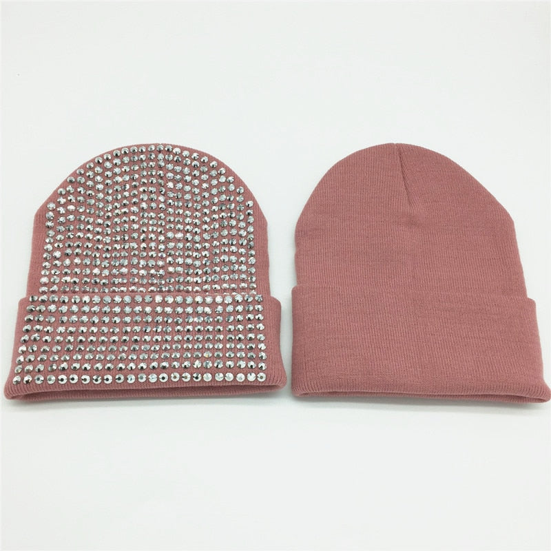 Bonnet femme avec perles / Black Hats with Clear Black Crystals - kadopascher.com