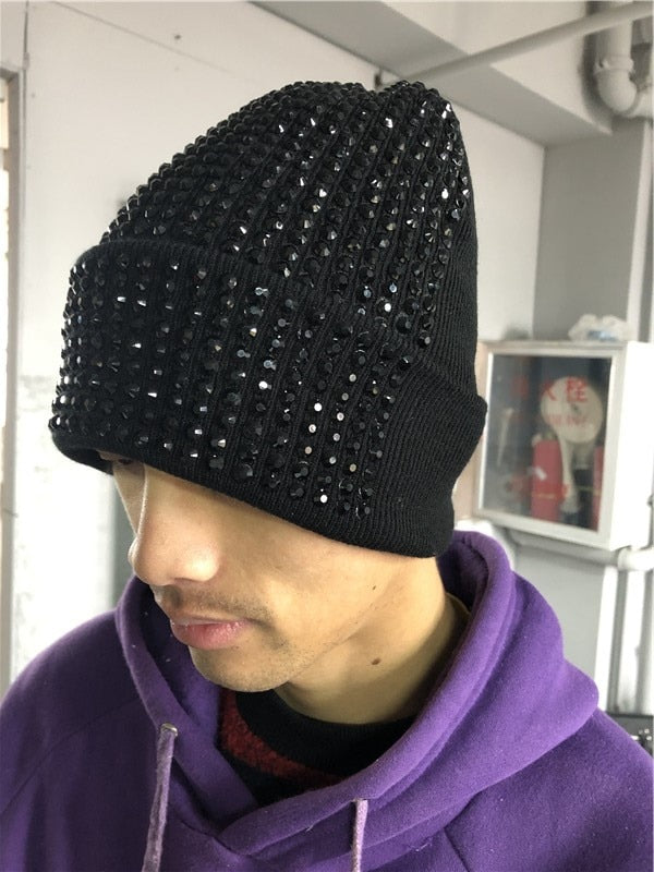 Bonnet femme avec perles / Black Hats with Clear Black Crystals - kadopascher.com