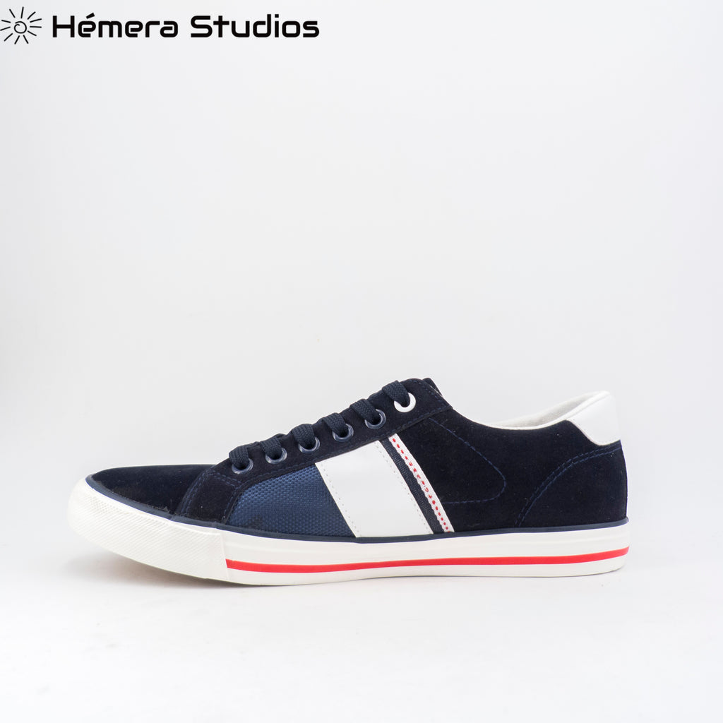 Chaussures homme habillées confortables et élégantes chaussures plates décontractées hommes à lacets blanc bleu marine toile multicolore - kadopascher.com