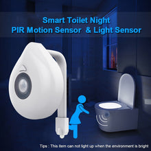LED Siège de Toilette Night Light Motion Sensor WC Light 8 Couleurs - kadopascher.com