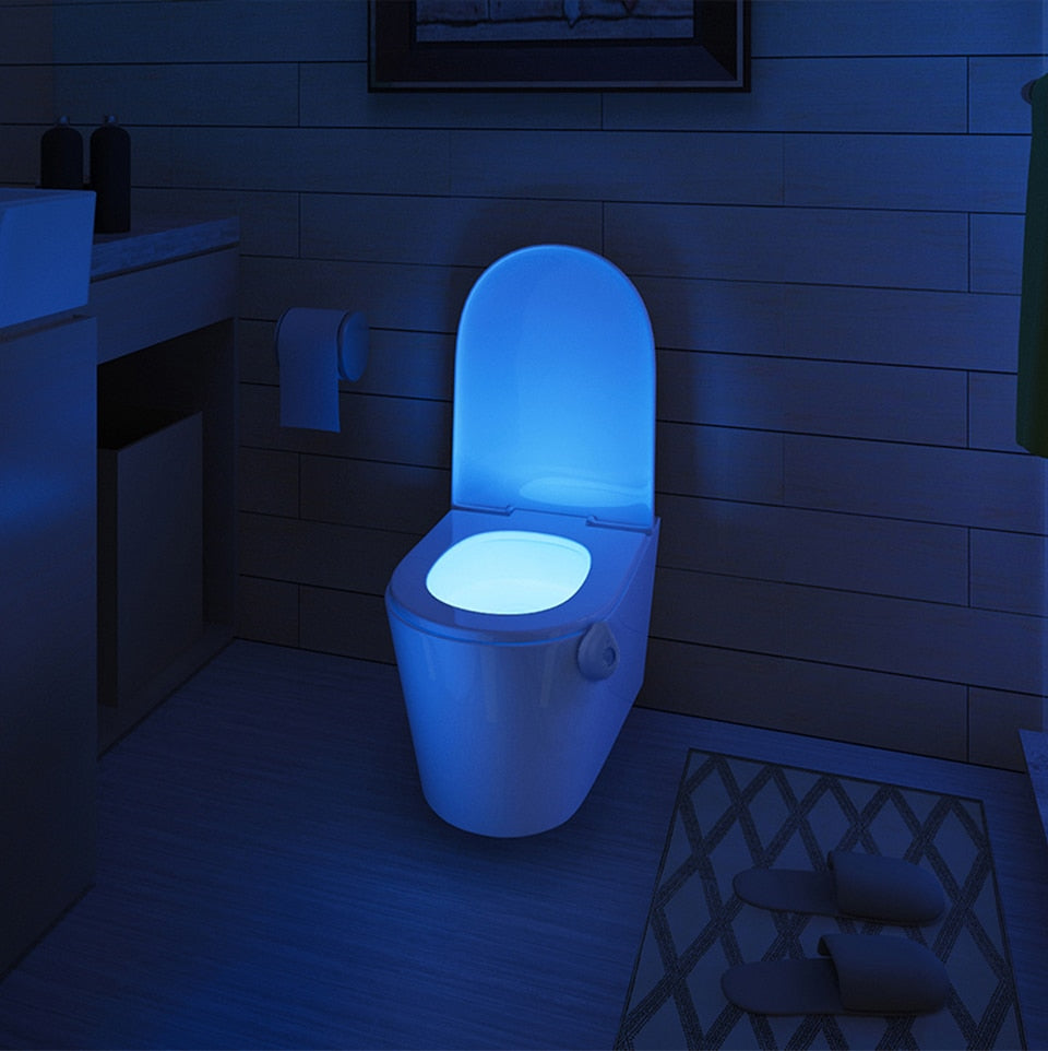 LED Siège de Toilette Night Light Motion Sensor WC Light 8 Couleurs - kadopascher.com