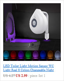 LED Siège de Toilette Night Light Motion Sensor WC Light 8 Couleurs - kadopascher.com
