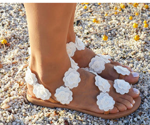 Sandales été chic / Women Sandals Bohemia Style Summer Shoes For Women Flat Sandals Beach Shoes 2019 Flowers Flip Flops Plus Size Chaussures Femme - kadopascher