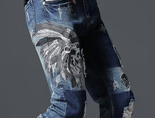 Célèbre marque Fashion Designer Jeans Hommes coupe droite slim Couleur Imprimé Hommes 100% Coton - kadopascher.com