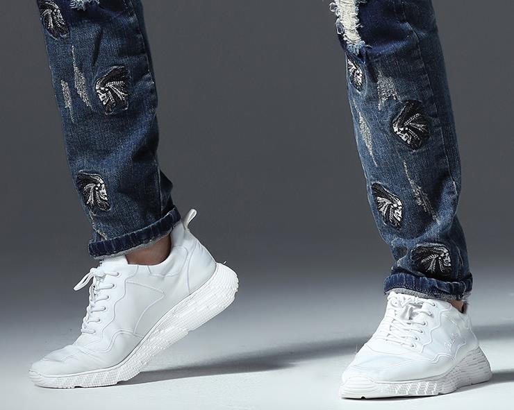 Célèbre marque Fashion Designer Jeans Hommes coupe droite slim Couleur Imprimé Hommes 100% Coton - kadopascher.com