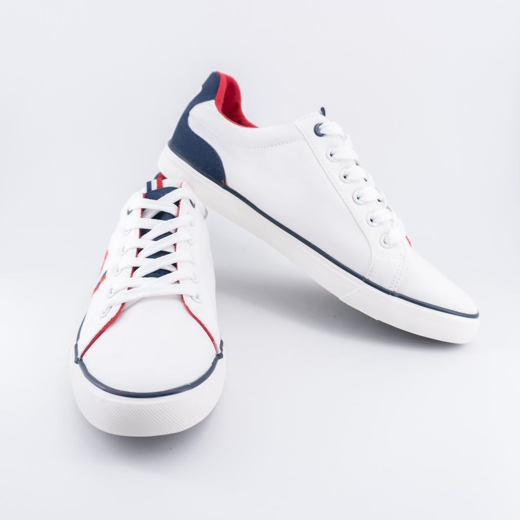 Chaussures homme habillées confortables et élégantes chaussures plates décontractées hommes à lacets blanc bleu marine toile multicolore - kadopascher.com
