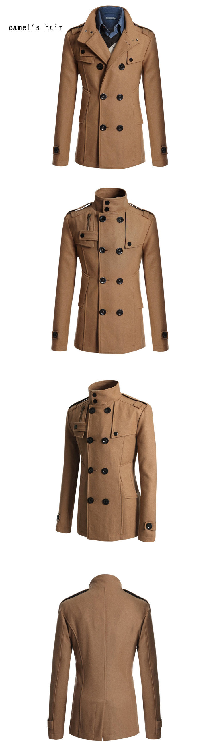 Manteau classe homme d'affaire col Mao - kadopascher