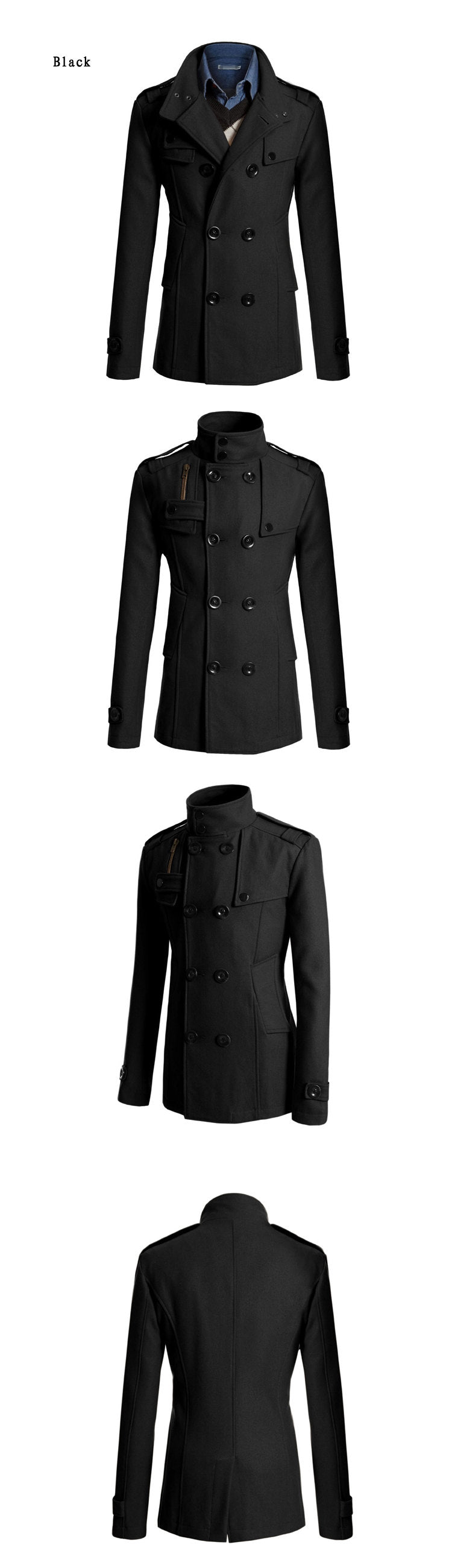 Manteau classe homme d'affaire col Mao - kadopascher