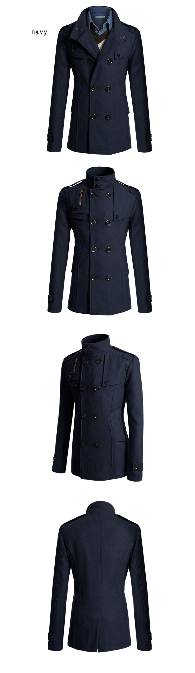 Manteau classe homme d'affaire col Mao - kadopascher