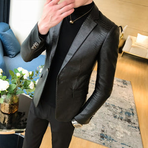 Blouson cuir luxe chic habillé homme - kadopascher