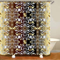 Habillage Salle de bain luxueux / 3D Luxury Black Gold Greek Key Meander Bathroom Curtains Shower - kadopascher