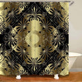 Habillage Salle de bain luxueux / 3D Luxury Black Gold Greek Key Meander Bathroom Curtains Shower - kadopascher