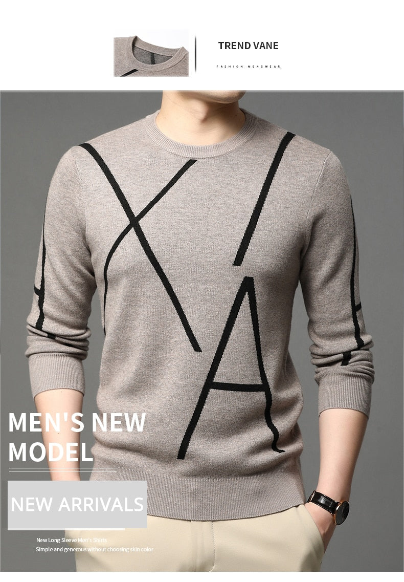 2022 nouvelle marque de mode tricot haut de gamme concepteur hiver laine pull noir pull pour homme Cool automne décontracté pull hommes vêtements - kadopascher
