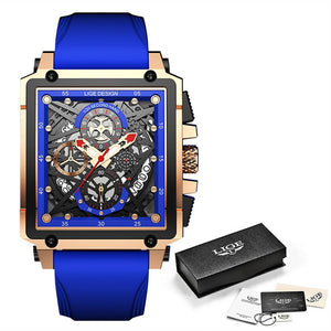 Montre Luxe LIGE 2023 Men Watch Top Brand Luxury Waterproof Quartz Square Wrist Watches for Men Date Sports Silicone Clock Male Montre Homme - kadopascher