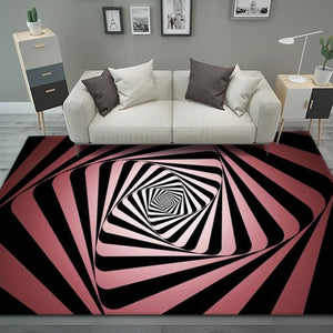 3D Vortex Illusion Carpet Entrance Door Floor Mat Abstract Geometric Optical Doormat Non-slip Floor Mat Living Room Decor Rug