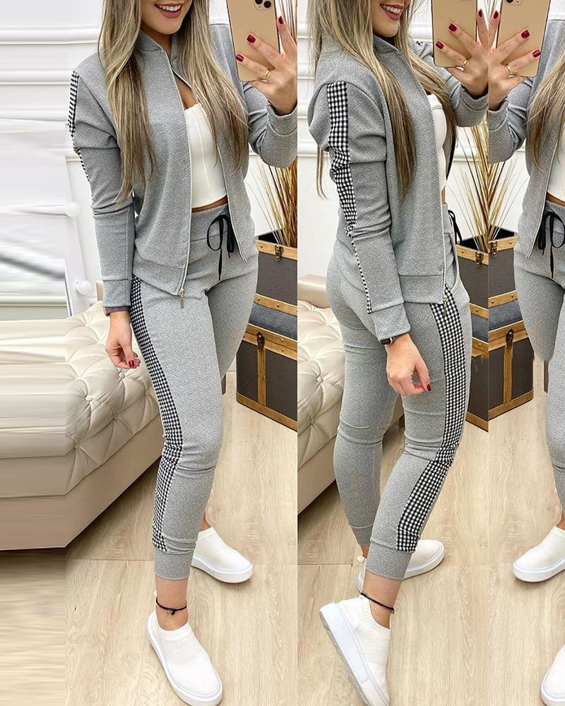 Ensemble 2 pieces pour femme / 2 Piece Set Autumn Winter Zipper Jacket + Long Pants Sports Suit Female Sweatshirt Sportswear Suit For Woman - kadopascher