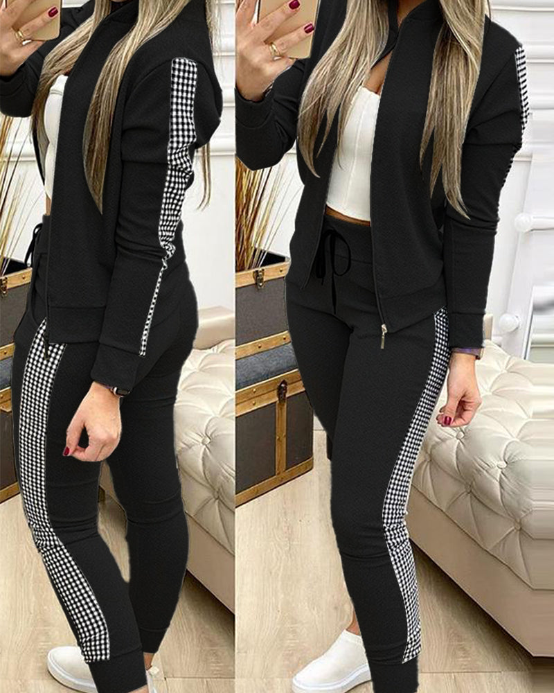 Ensemble 2 pieces pour femme / 2 Piece Set Autumn Winter Zipper Jacket + Long Pants Sports Suit Female Sweatshirt Sportswear Suit For Woman - kadopascher
