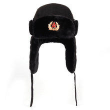 Bonnet chapeau / Armée soviétique Badge militaire Russie / Bomber Chapeaux Pilote Trappeur Aviator Cap Hiver Faux Lapin Fourrure / Casquettes de Neige - kadopascher.com