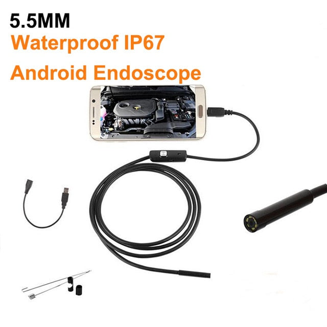 2M 1M 5.5mm 7mm Caméra Endoscope Flexible IP67 Caméra d'inspection étanche Endoscope pour Android PC Notebook 6LEDs Réglable - kadopascher.com