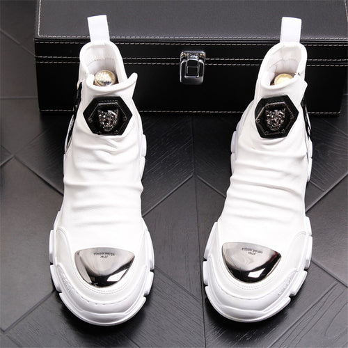 Chaussures bottines hommes en cuir véritable mode luxe  / bottes de neige Super qualité / chaussures de designer 5 # 20 / 10D50 - kadopascher.com