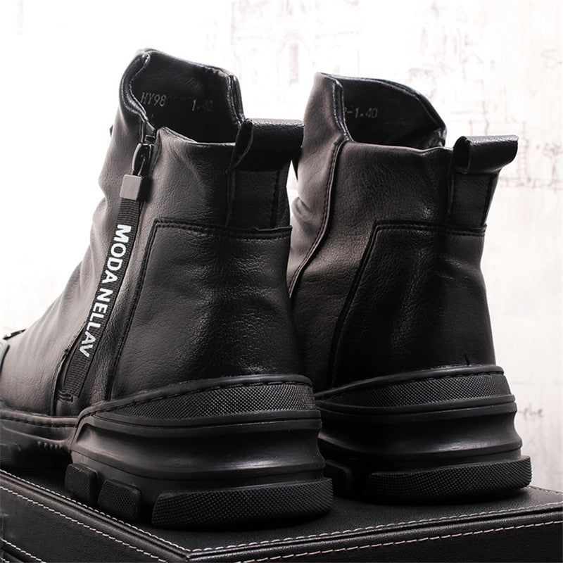 Chaussures bottines hommes en cuir véritable mode luxe  / bottes de neige Super qualité / chaussures de designer 5 # 20 / 10D50 - kadopascher.com