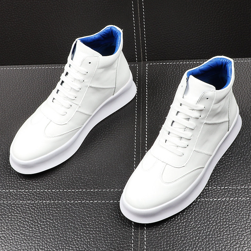 CuddlyIIPanda New Luxury Brand Men Fashion High Top Sneakers Spring Autumn Casual High Shoes Men Leather Boots Microfiber Shoes - kadopascher.com