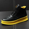 CuddlyIIPanda New Luxury Brand Men Fashion High Top Sneakers Spring Autumn Casual High Shoes Men Leather Boots Microfiber Shoes - kadopascher.com